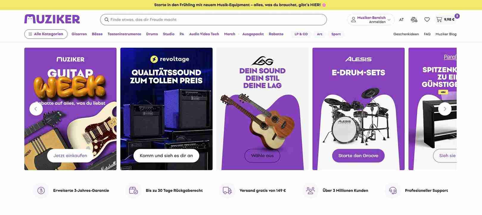 Muziker - aktuelle Aktionen auf der Webseite